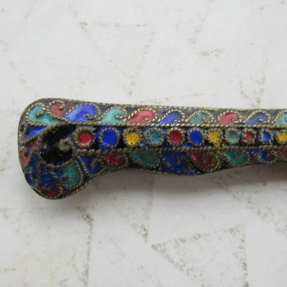 Antique French Cloisonné Knife and Sheath